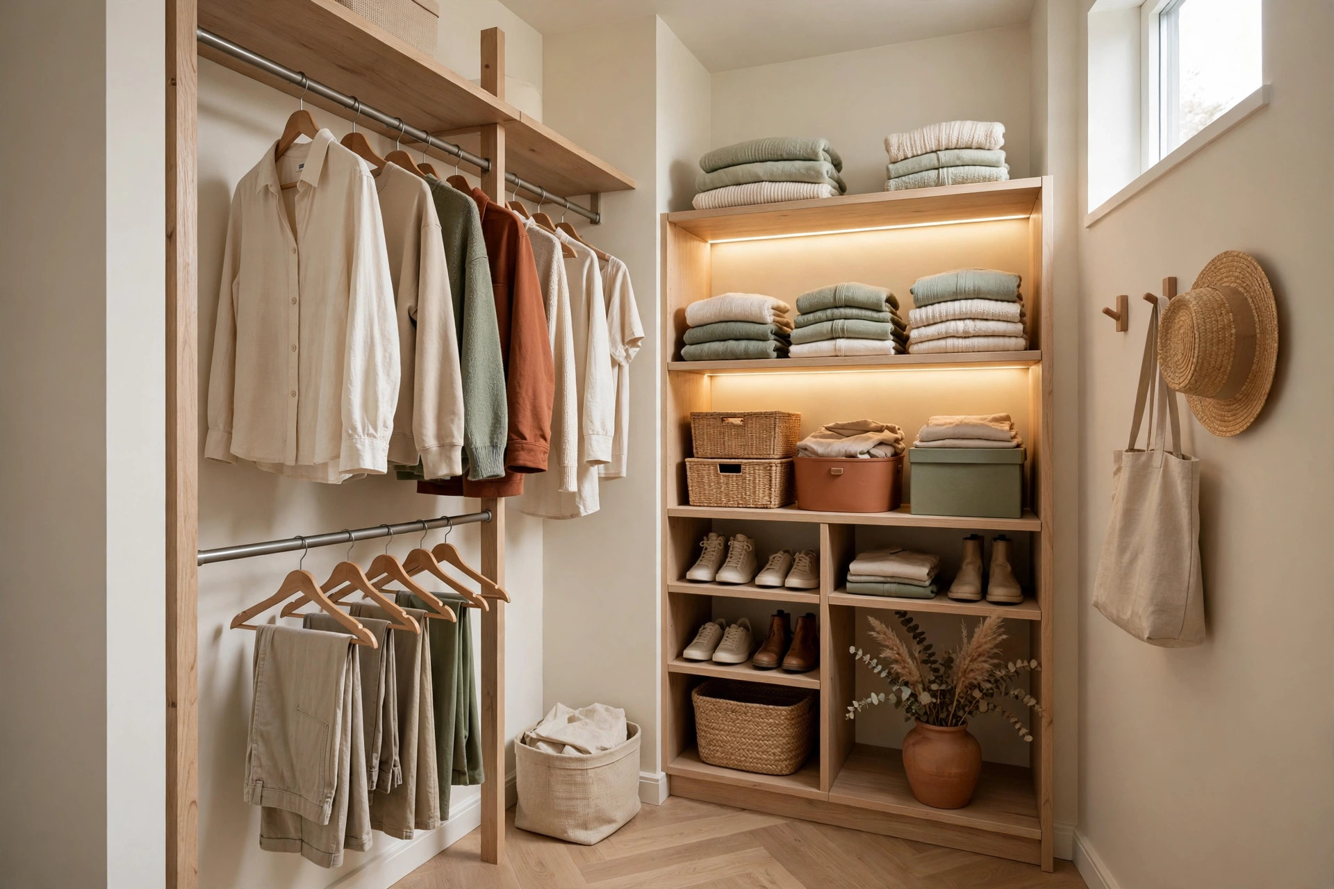 Small Walk-In Closet Organization on a Budget